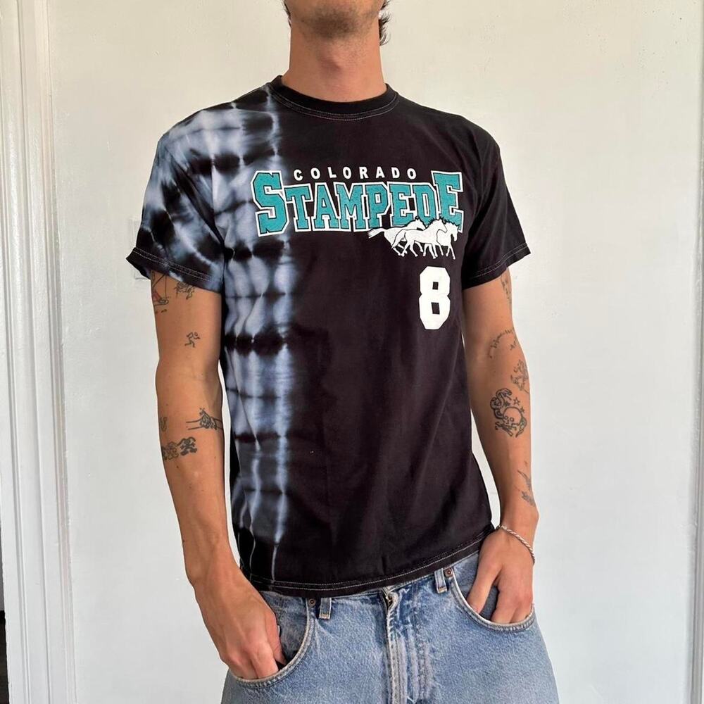 Vintage Y2K Tie Dye Colorado Stampede Horses Baseball Shirt